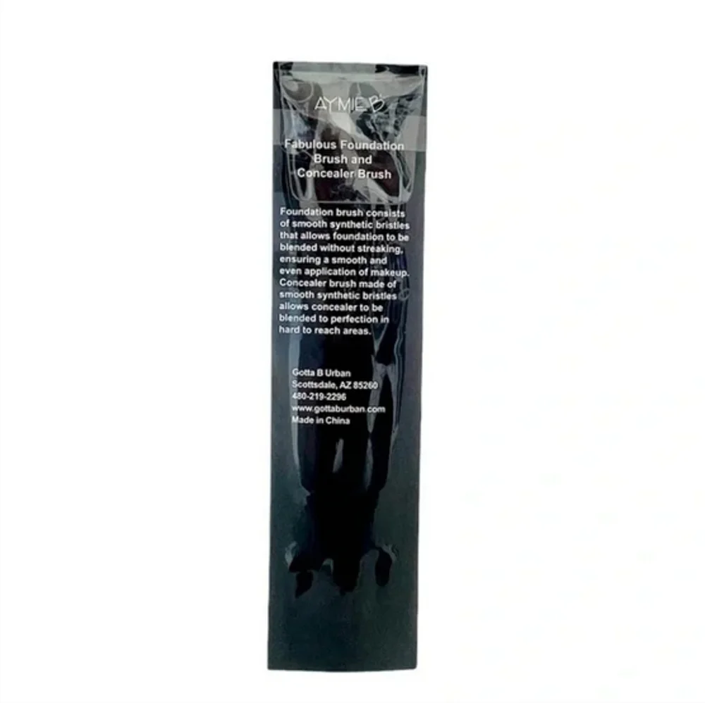 Aymie B' Gotta B Urban Professional Foundation & Concealer Brush Set 2pc New
